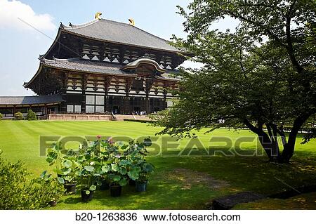 Stock Photograph - Todai-ji Temple, Nara Park, Nara, Japan.. Fotosearch