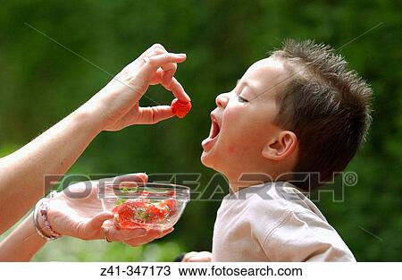 Toddler eating strawberries View Large Photo Image Stock Image - Toddler eating strawberries. Fotosearch