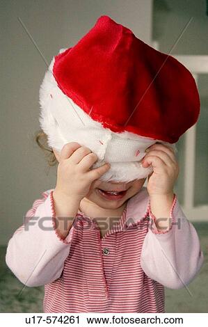 Toddler girl with Santa hat. View Large Photo Image Stock Image - Toddler girl with Santa hat.. Fotosearch