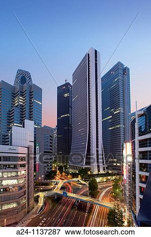 Tokyo City-Shinjuku District West Side -Omekaido Avenue. View Large Photo Image Stock Photo - Tokyo City-Shinjuku District West Side -Omekaido Avenue.. Fotosearch