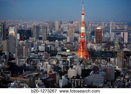 Tokyo Tower, Tokyo City View, Roppongi Hills Mori Tower, Tokyo, Japan. View Large Photo Image Stock Photo - Tokyo Tower, Tokyo City View, Roppongi Hills Mori Tower, Tokyo, Japan.. Fotosearch