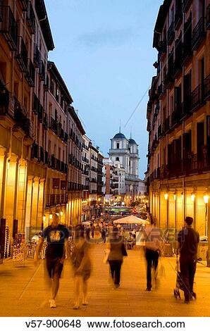 Stock Photo - Toledo street at evening. Madrid, Spain.. Fotosearch