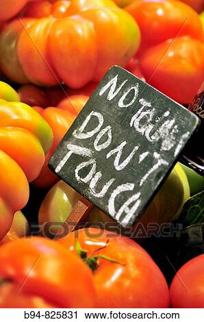 Tomatoes and? don? t touch? sign at La Boqueria market, Barcelona. Catalonia, Spain View Large Photo Image Stock Image - Tomatoes and? don? t touch? sign at La Boqueria market, Barcelona. Catalonia, Spain. Fotosearch
