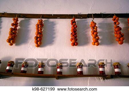 Tomatoes and preserved tomatoes. Finca de Es Calderers (a. 1700). Comarca de Es Pla. Sant Joan. Mallorca. Baleares. Spain. View Large Photo Image Stock Photo - Tomatoes and preserved tomatoes. Finca de Es Calderers (a. 1700). Comarca de Es Pla. Sant Joan. Mallorca. Baleares. Spain.. Fotosearch