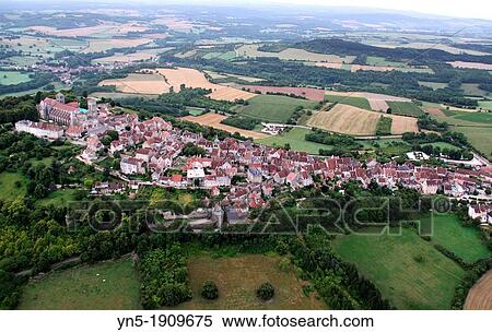 Tonw of France, Burgundy, Yonne, Vezelay viewed from the sky of this site of UNESCO world heritage, famous for its basilica Sainte Madeleine and its pilgrimage View Large Photo Image Stock Photography - Tonw of France, Burgundy, Yonne, Vezelay viewed from the sky of this site of UNESCO world heritage, famous for its basilica Sainte Madeleine and its pilgrimage. Fotosearch