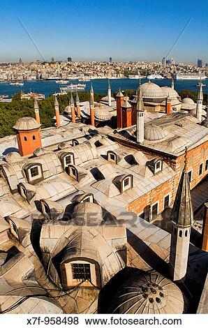 Topkapi Palace, roof of Harem In background Bosphorus Strait and districts of Beyoglu, Sisl and Besiktas Istanbul Turkey View Large Photo Image Stock Photo - Topkapi Palace, roof of Harem In background Bosphorus Strait and districts of Beyoglu, Sisl and Besiktas Istanbul Turkey. Fotosearch