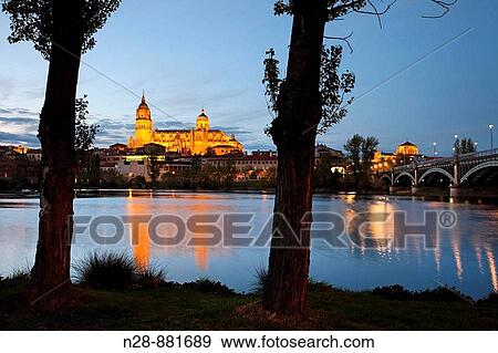 Tormes river and cathedral, Salamanca. Castilla-Leon, Spain View Large Photo Image Stock Photo - Tormes river and cathedral, Salamanca. Castilla-Leon, Spain. Fotosearch