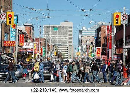 Toronto Canada: people crossing a road in Chinatown View Large Photo Image Stock Image - Toronto Canada: people crossing a road in Chinatown. Fotosearch
