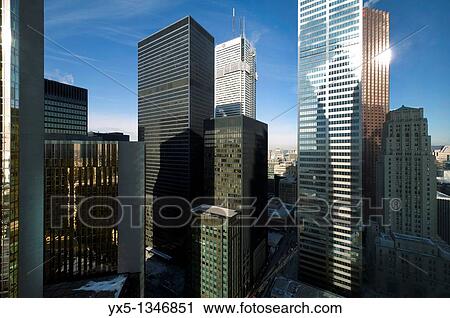Stock Image - Toronto downtown Bay Street banking district. Fotosearch