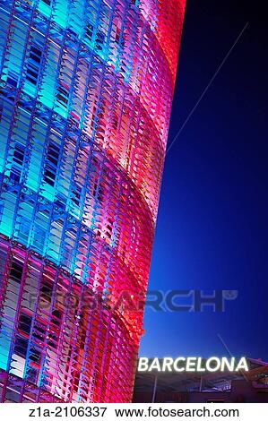 Torre Agbar, corporate headquarters of the water company "Aguas de Barcelona", by architect Jean Nouvel. Barcelona. Catalonia. Spain. View Large Photo Image Stock Photo - Torre Agbar, corporate headquarters of the water company "Aguas de Barcelona", by architect Jean Nouvel. Barcelona. Catalonia. Spain.. Fotosearch