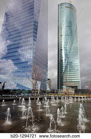 Stock Image - Torre de Cristal y Torre Espacio, CTBA, Cuatro Torres Business Area, Madrid, Spain.. Fotosearch