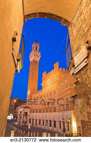 Torre del Mangia tower, Palazzo Pubblico town hall, Piazza del Campo, Siena's premier square, Siena, UNESCO World Heritage Site, Tuscany, Italy, Europe. View Large Photo Image Stock Image - Torre del Mangia tower, Palazzo Pubblico town hall, Piazza del Campo, Siena's premier square, Siena, UNESCO World Heritage Site, Tuscany, Italy, Europe.. Fotosearch