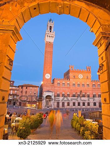 Torre del Mangia tower, Palazzo Pubblico town hall, Piazza del Campo, Siena's premier square, Siena, UNESCO World Heritage Site, Tuscany, Italy, Europe. View Large Photo Image Stock Photo - Torre del Mangia tower, Palazzo Pubblico town hall, Piazza del Campo, Siena's premier square, Siena, UNESCO World Heritage Site, Tuscany, Italy, Europe.. Fotosearch