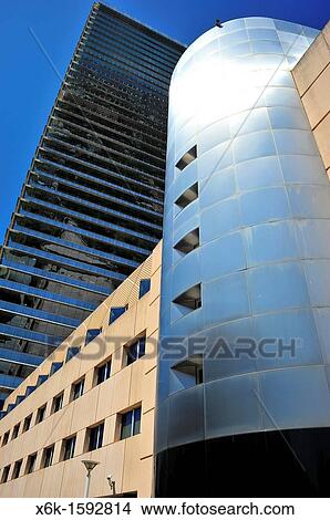 Picture - Torre Mapfre Iigo Ortiz y Enrique de Le? n y Institut Municipal d? Hisenda de Barcelona, Port Ol? mpic, Barcelona, Catalunya, Espaa.. Fotosearch