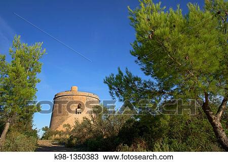 Torre Picada, XVII century, Puerto de Soller, Sierra de Tramuntana, Mallorca Balearic Islands Spain View Large Photo Image Stock Image - Torre Picada, XVII century, Puerto de Soller, Sierra de Tramuntana, Mallorca Balearic Islands Spain. Fotosearch
