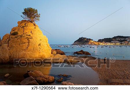 Tossa de Mar Mar Menuda beach Costa Brava Girona province Catalonia Spain View Large Photo Image Picture - Tossa de Mar Mar Menuda beach Costa Brava Girona province Catalonia Spain. Fotosearch