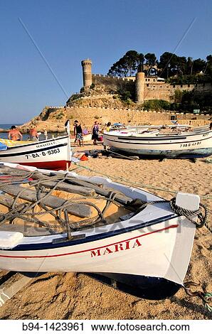 Tossa de Mar (view of the Vila Vella enceinte from the beach), Costa Brava, Girona, Catalonia, Spain View Large Photo Image Stock Image - Tossa de Mar (view of the Vila Vella enceinte from the beach), Costa Brava, Girona, Catalonia, Spain. Fotosearch