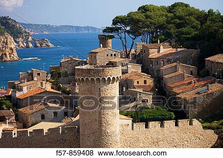 Tossa del Mar in Catalonia, Spain View Large Photo Image Stock Photo - Tossa del Mar in Catalonia, Spain. Fotosearch