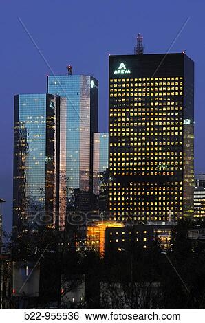 Stock Photograph - Tour Areva, La Defense business district, Paris, France. Fotosearch