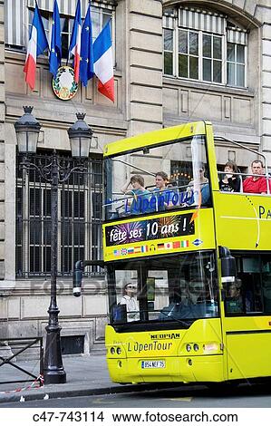Picture - Tour bus, Paris, France. Fotosearch
