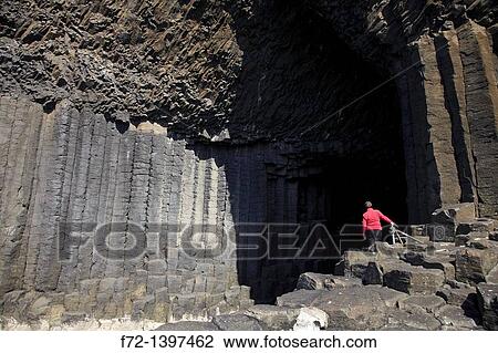 Tourist at entrance to Fingal's Cave, Staffa, Scotland, United Kingdom View Large Photo Image Stock Image - Tourist at entrance to Fingal's Cave, Staffa, Scotland, United Kingdom. Fotosearch