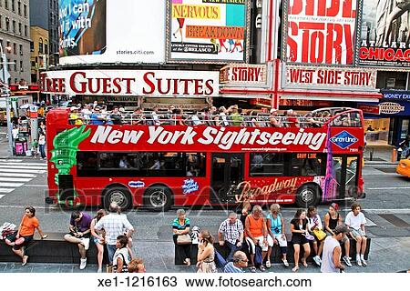 Tourist bus, Broadway, Times quare, New York, USA View Large Photo Image Stock Image - Tourist bus, Broadway, Times quare, New York, USA. Fotosearch