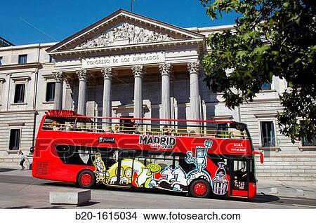 Tourist bus, Congress of Deputies, Palace of the Spanish Parliament, Madrid, Spain View Large Photo Image Picture - Tourist bus, Congress of Deputies, Palace of the Spanish Parliament, Madrid, Spain. Fotosearch