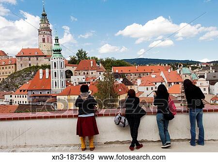 Tourist, Historic old town, UNESCO World Heritage Site, Cesky Krumlov, Czech Republic, Europe. View Large Photo Image Stock Photo - Tourist, Historic old town, UNESCO World Heritage Site, Cesky Krumlov, Czech Republic, Europe.. Fotosearch