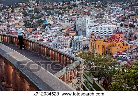 Tourist, View of Guanajuato from the `Mirador el Pipila?, state Guanajuato, Mexico. View Large Photo Image Stock Photo - Tourist, View of Guanajuato from the `Mirador el Pipila?, state Guanajuato, Mexico.. Fotosearch