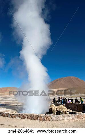 Tourists at hot springs at El Tatio Geysers geothermic basin near San Pedro de Atacama in the Atacama Desert, northern Chile. View Large Photo Image Stock Photography - Tourists at hot springs at El Tatio Geysers geothermic basin near San Pedro de Atacama in the Atacama Desert, northern Chile.. Fotosearch