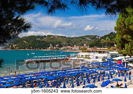 Tourists on the beach, Lerici, Province of La Spezia, Liguria, Italy, Europe View Large Photo Image Stock Image - Tourists on the beach, Lerici, Province of La Spezia, Liguria, Italy, Europe. Fotosearch