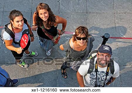 Stock Image - tourists, Times Square, New York, USA. Fotosearch