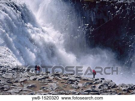Tourists Watching Dettifoss Waterfall, Northern Iceland View Large Photo Image Stock Image - Tourists Watching Dettifoss Waterfall, Northern Iceland. Fotosearch