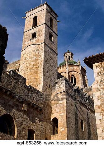 Tower (16th century) and dome (14th century) of the Santes Creus Cistercian monastery, Aiguamurcia. Alt Camp, Tarragona province, Catalonia, Spain View Large Photo Image Stock Photograph - Tower (16th century) and dome (14th century) of the Santes Creus Cistercian monastery, Aiguamurcia. Alt Camp, Tarragona province, Catalonia, Spain. Fotosearch