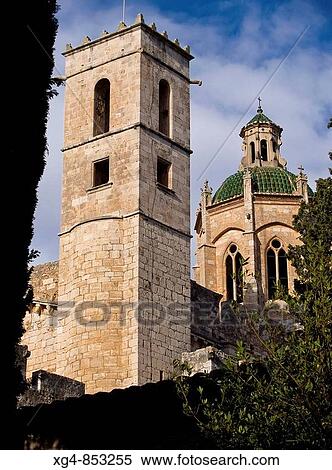 Tower (16th century) and dome (14th century) of the Santes Creus Cistercian monastery, Aiguamurcia. Alt Camp, Tarragona province, Catalonia, Spain View Large Photo Image Stock Photography - Tower (16th century) and dome (14th century) of the Santes Creus Cistercian monastery, Aiguamurcia. Alt Camp, Tarragona province, Catalonia, Spain. Fotosearch