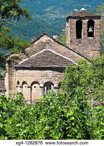 Tower and apse of the Romanesque church of Santa Eulalia in Or's Low - Biescas - Serrablo - Alto Gallego - Province of Huesca - Arag? n - Aragonese Pyrenees View Large Photo Image Stock Photograph - Tower and apse of the Romanesque church of Santa Eulalia in Or's Low - Biescas - Serrablo - Alto Gallego - Province of Huesca - Arag? n - Aragonese Pyrenees. Fotosearch
