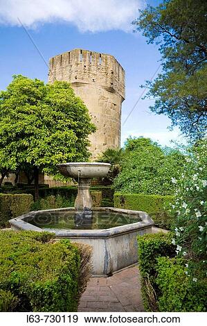 Tower and gardens in the Alcazar of the Christian Kings, Cordoba. Andalusia, Spain View Large Photo Image Stock Photo - Tower and gardens in the Alcazar of the Christian Kings, Cordoba. Andalusia, Spain. Fotosearch