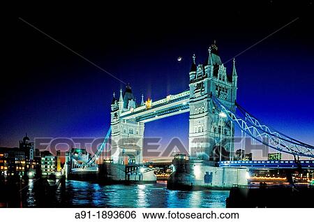 Tower Bridge at night, London, England, UK View Large Photo Image Stock Photograph - Tower Bridge at night, London, England, UK. Fotosearch