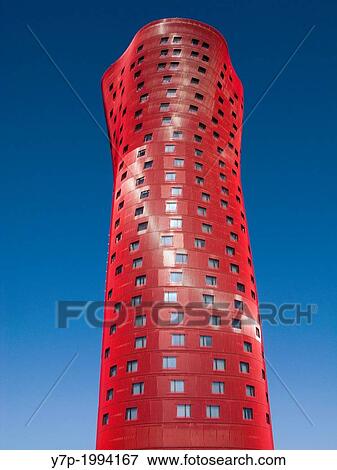 Tower by Toyo Ito in Pla? a Europa, Hospitalet de Llobregat. Barcelona province, Catalonia, Spain. View Large Photo Image Stock Photo - Tower by Toyo Ito in Pla? a Europa, Hospitalet de Llobregat. Barcelona province, Catalonia, Spain.. Fotosearch