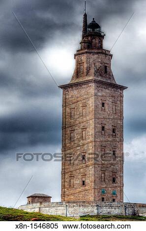 Tower of Hercules, Roman lighthouse, A Coruna, Galicia, Spain View Large Photo Image Stock Photography - Tower of Hercules, Roman lighthouse, A Coruna, Galicia, Spain. Fotosearch