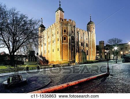 Stock Image - tower of london night london england uk. Fotosearch
