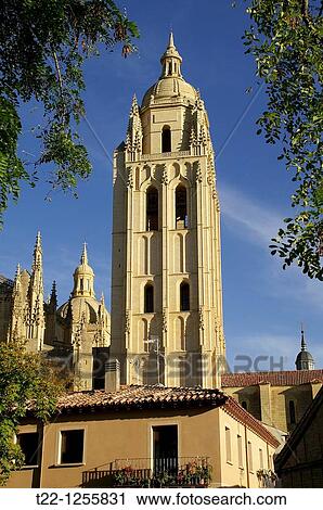 Tower of the Cathedral of Segovia from the historic city Segovia Spain View Large Photo Image Stock Image - Tower of the Cathedral of Segovia from the historic city Segovia Spain. Fotosearch