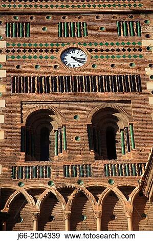 Stock Photo - tower of the Cathedral of Teruel. XIV century. Moorish Style.. Fotosearch