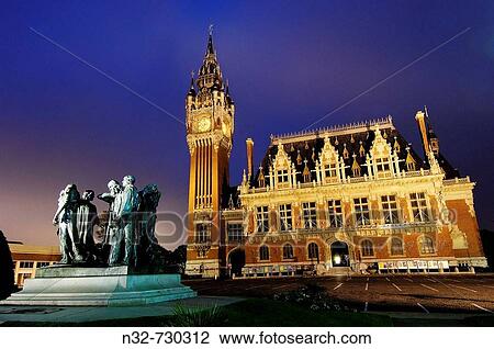 Town Hall, Calais. Pas-de-Calais, Nord-Pas de Calais, France View Large Photo Image Stock Image - Town Hall, Calais. Pas-de-Calais, Nord-Pas de Calais, France. Fotosearch
