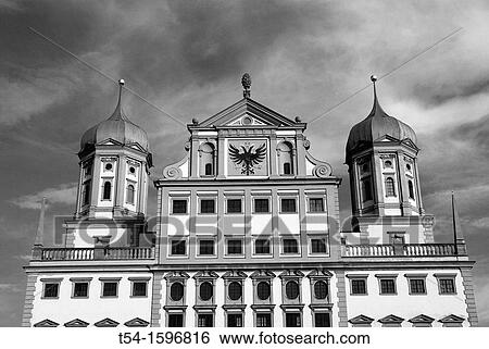 Town Hall in Augsburg View Large Photo Image Stock Photograph - Town Hall in Augsburg. Fotosearch