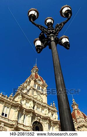 Town Hall, La Corua, Galicia, Spain View Large Photo Image Stock Image - Town Hall, La Corua, Galicia, Spain. Fotosearch