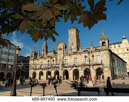 Town Hall. Lugo, Galicia, Espaa View Large Photo Image Stock Image - Town Hall. Lugo, Galicia, Espaa. Fotosearch
