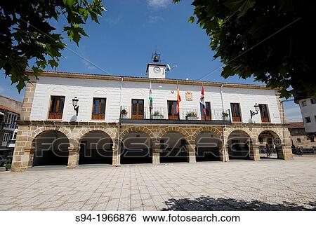 Stock Photograph - Town hall of Soncillo, Merindades, Burgos, Spain.. Fotosearch