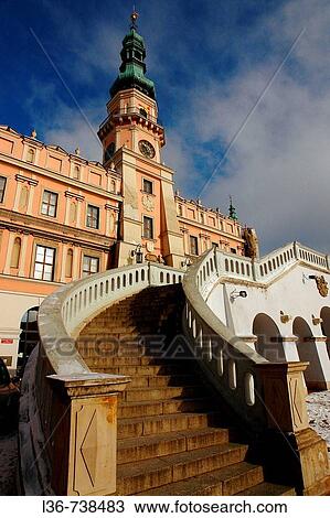 Town Hall, Zamosc, Poland View Large Photo Image Stock Image - Town Hall, Zamosc, Poland. Fotosearch