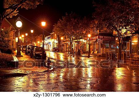 Town of Bar Harbor at night, Maine, ME, USA View Large Photo Image Stock Photograph - Town of Bar Harbor at night, Maine, ME, USA. Fotosearch